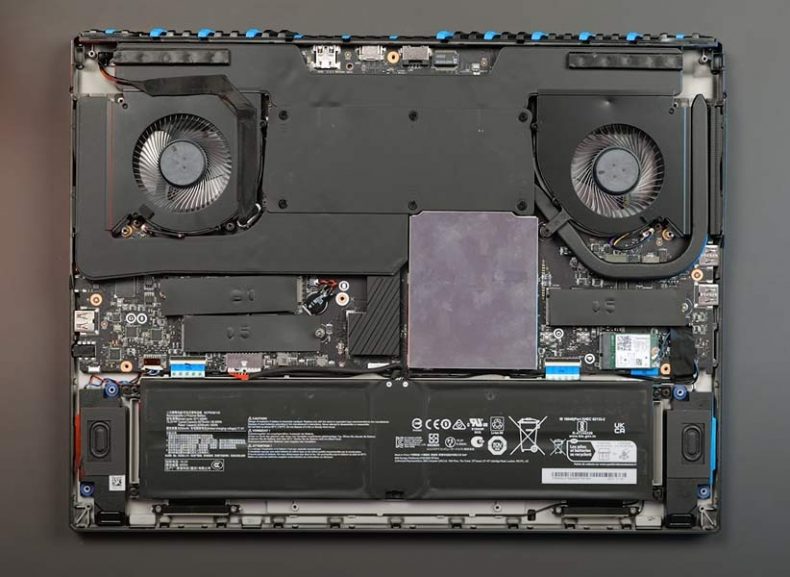 the insides of msi 18 hx laltop