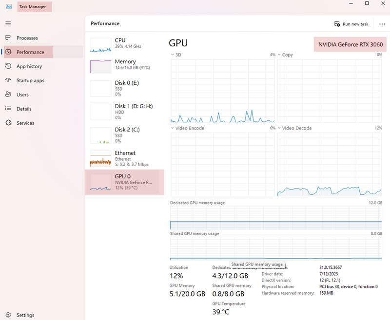 screenshot of windows 11 task manager with gpu information