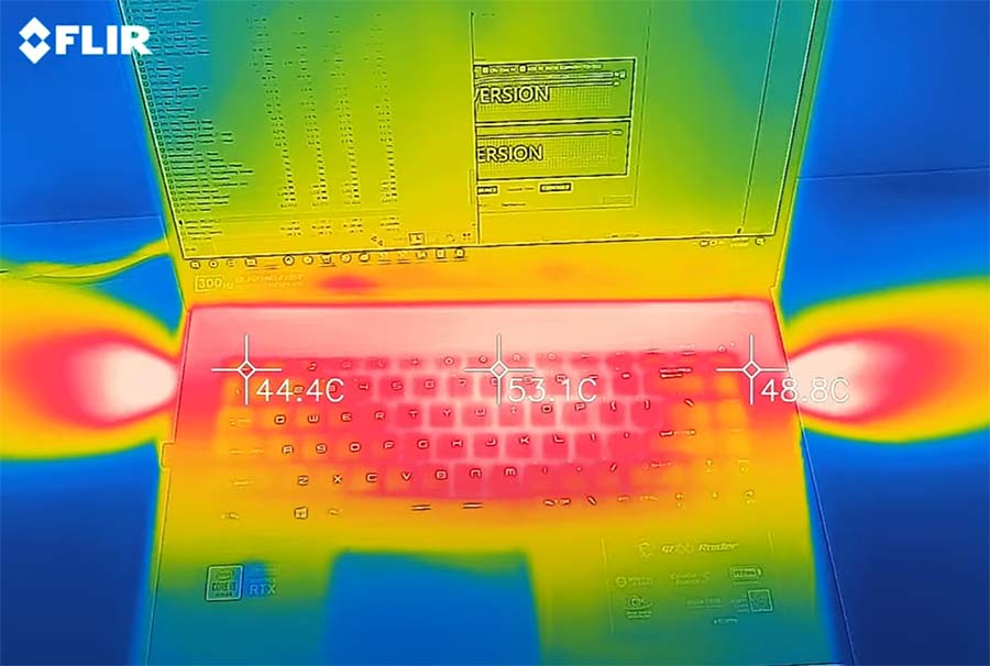 thermal image of a laptop running pytorch training