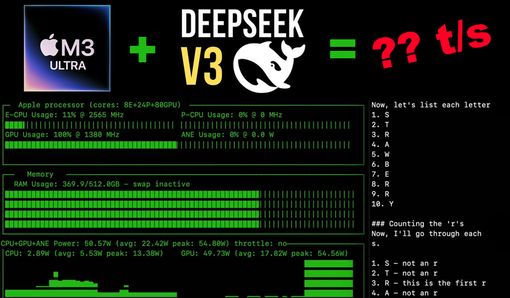 mac studio m3 ultra 512 running deepseek v3 0324 llm